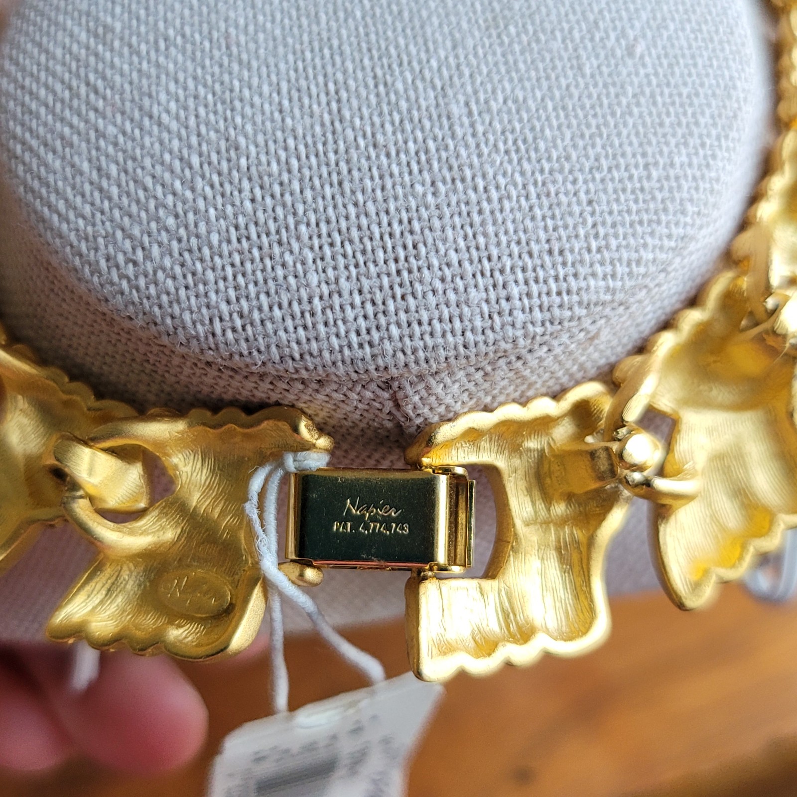 1980s NOS Napier Chunky Gold Tone Sculptural Statement Necklace