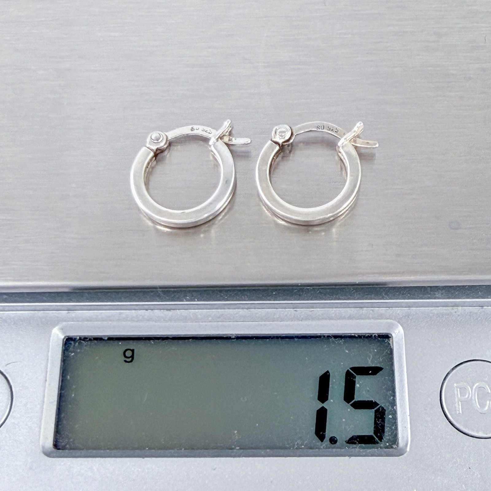 Vintage Sterling Silver 925 Classic Hoop Earrings