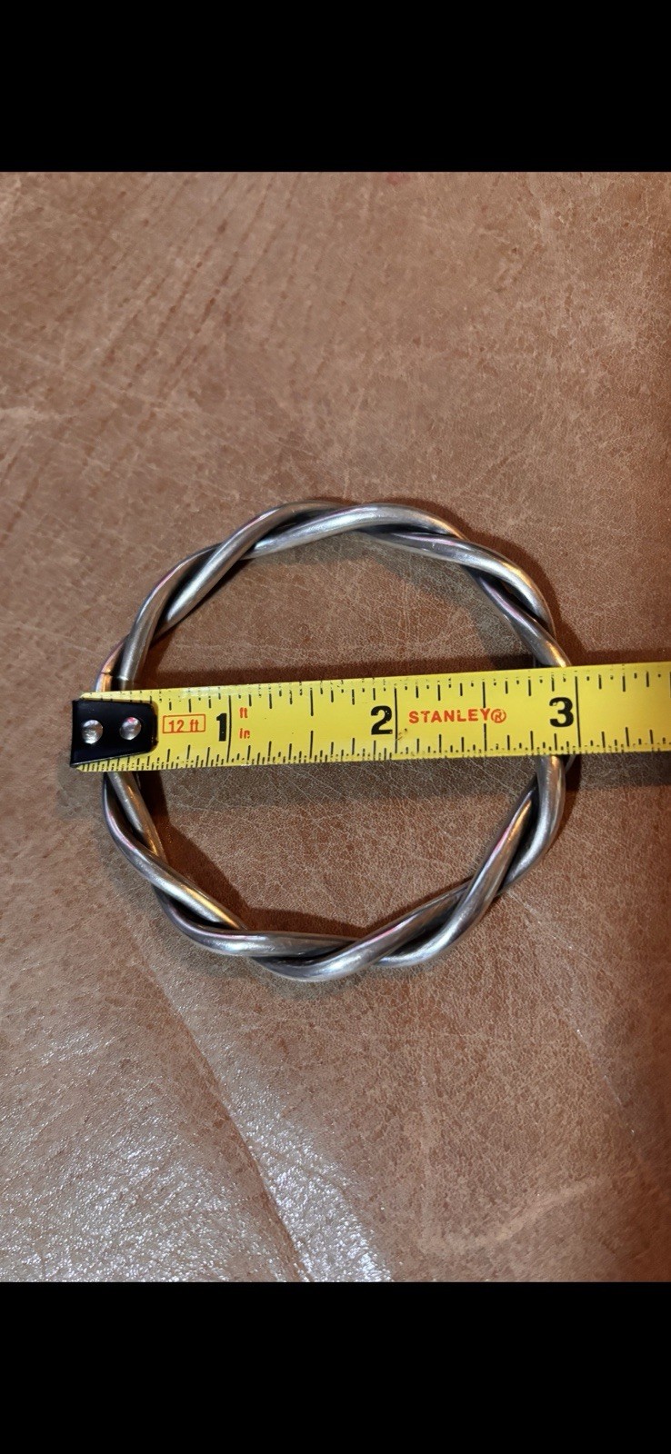 Vintage Sterling Silver Twist Solid Bangle Bracelet Size 7 & 1/2 Weight 18G