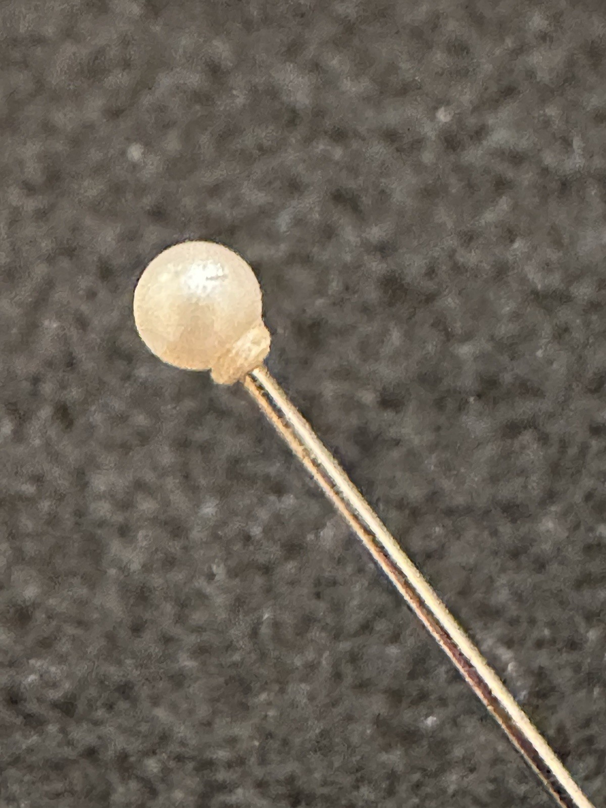 Vintage Stick Pins Lot Of 2 Faceted Acrylic Stone Faux Pearl Silver Tone 4 Inch