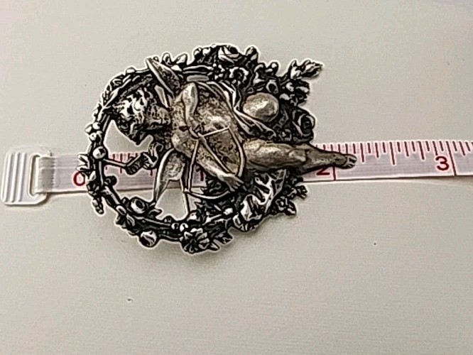 Cupid/ Cherub 925 Brooch/Pin/ Pendant, Sterling Silver