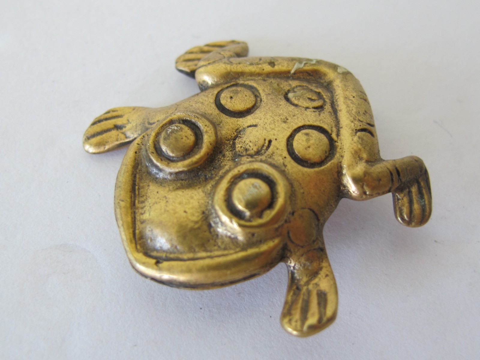 Alva Museum Replicas Vtg Matte Gold Tone Pre Columbian Frog Toad Brooch Pin C7