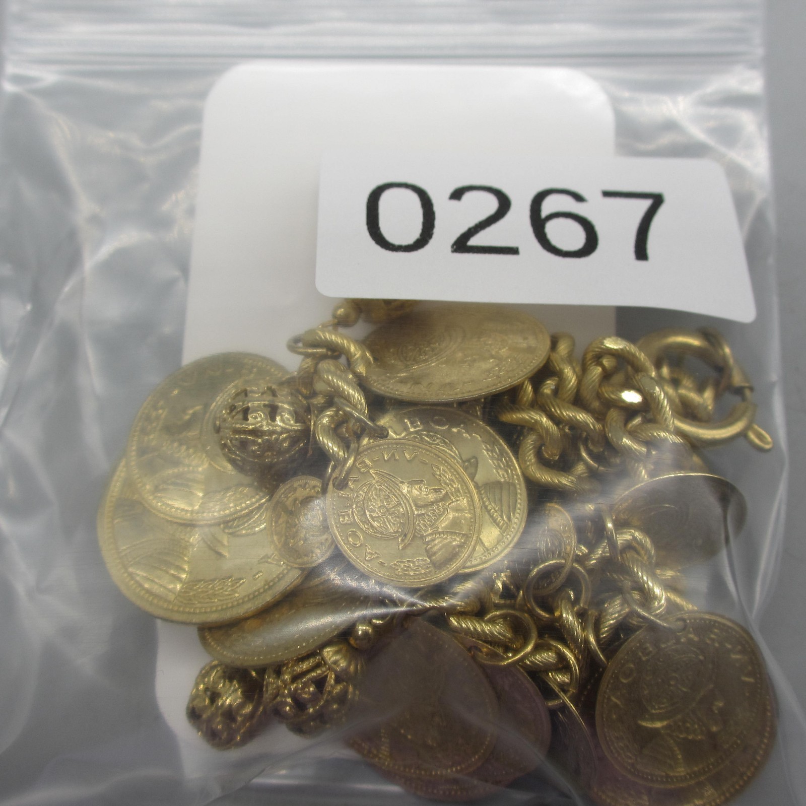 Vintage Faux Coin Necklace Charm Dangle Roman Soldier Gold Tone 18 Inch