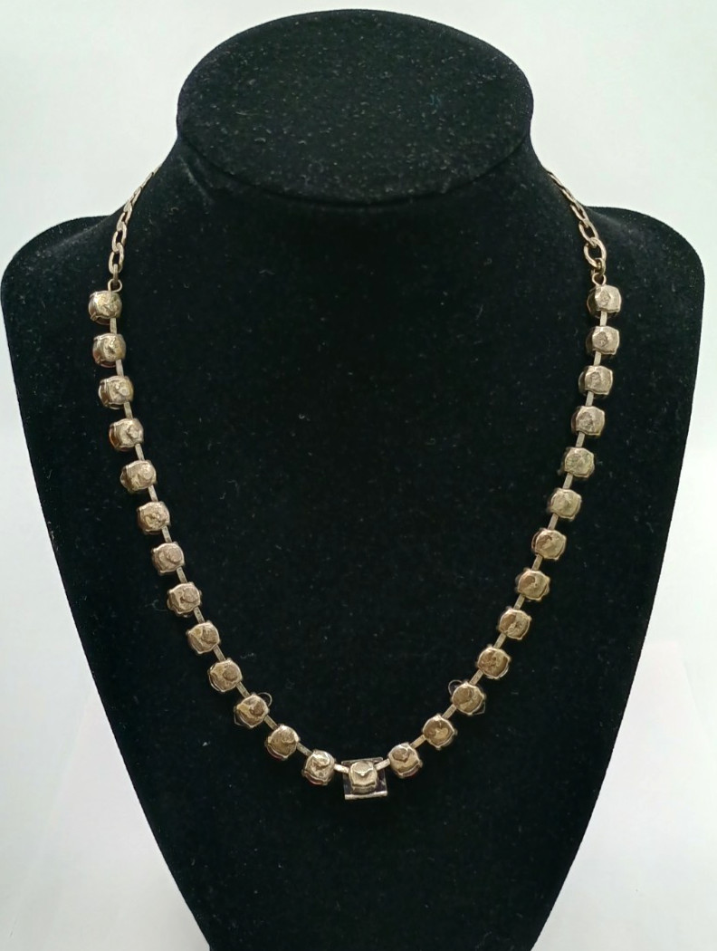 Vintage Mariana Swarovski Crystal Necklace Pink Green Silver Tone Israel