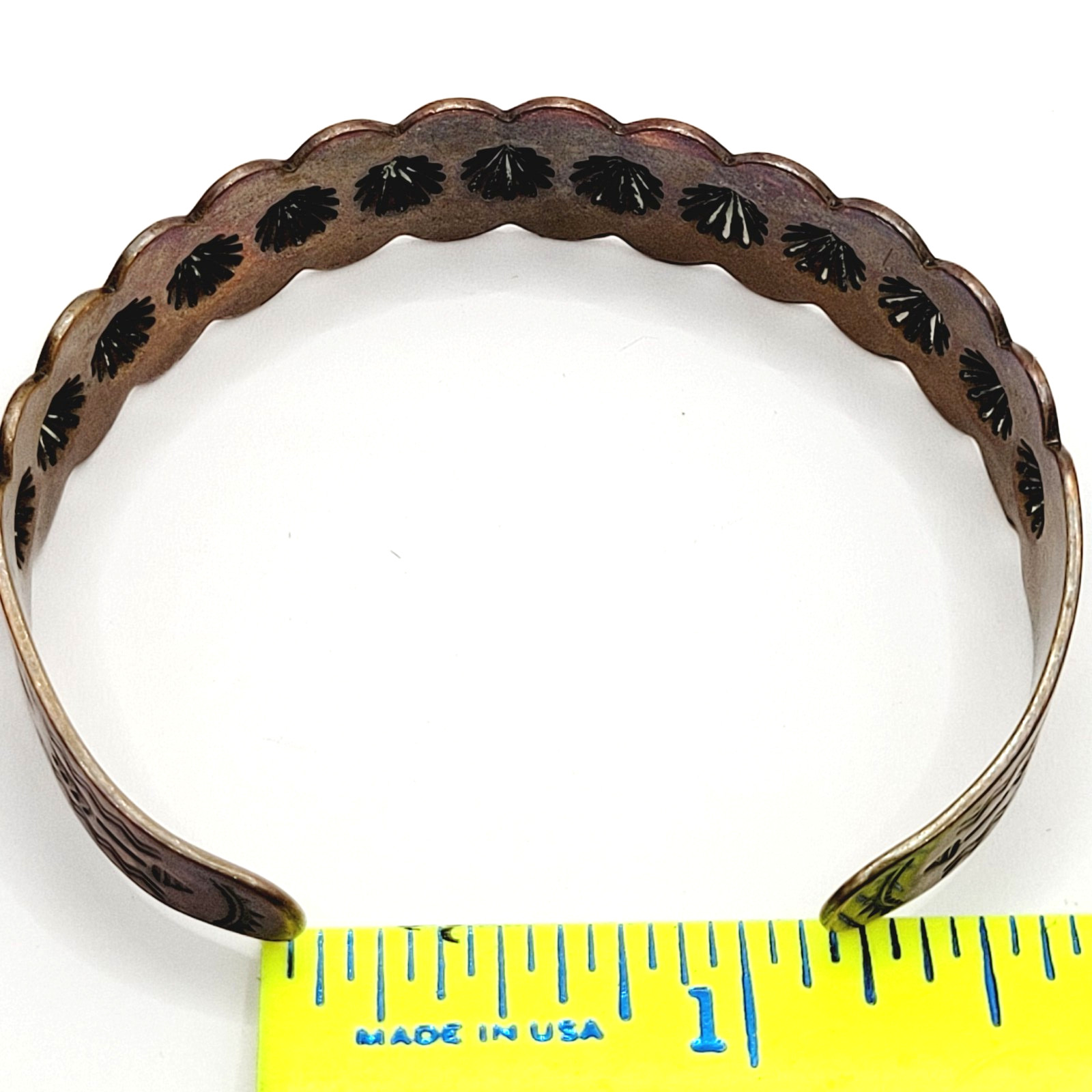 Copper Southwestern Concho Repousse Arrow Engraved Design SMALL Cuff Bracelet