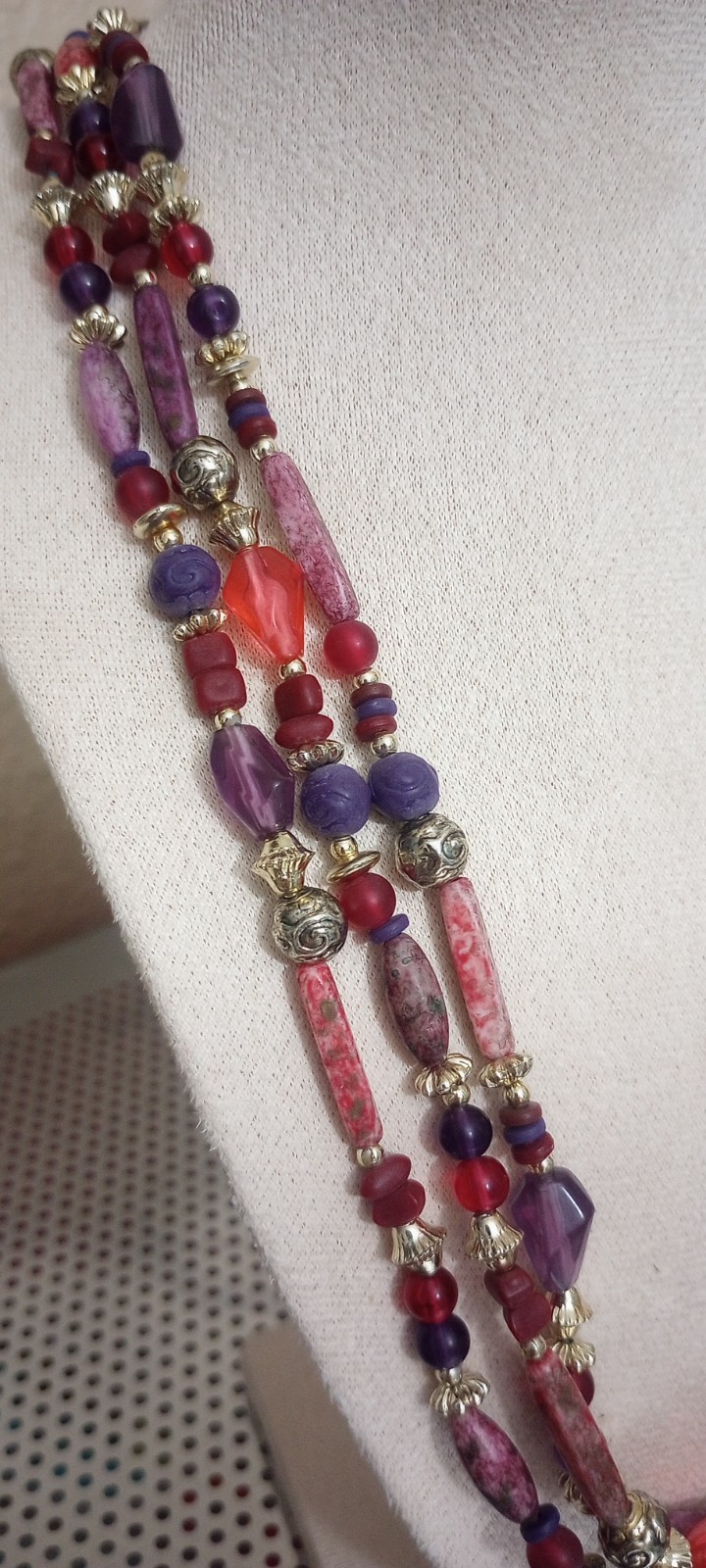 Triple-strand Beaded Necklace