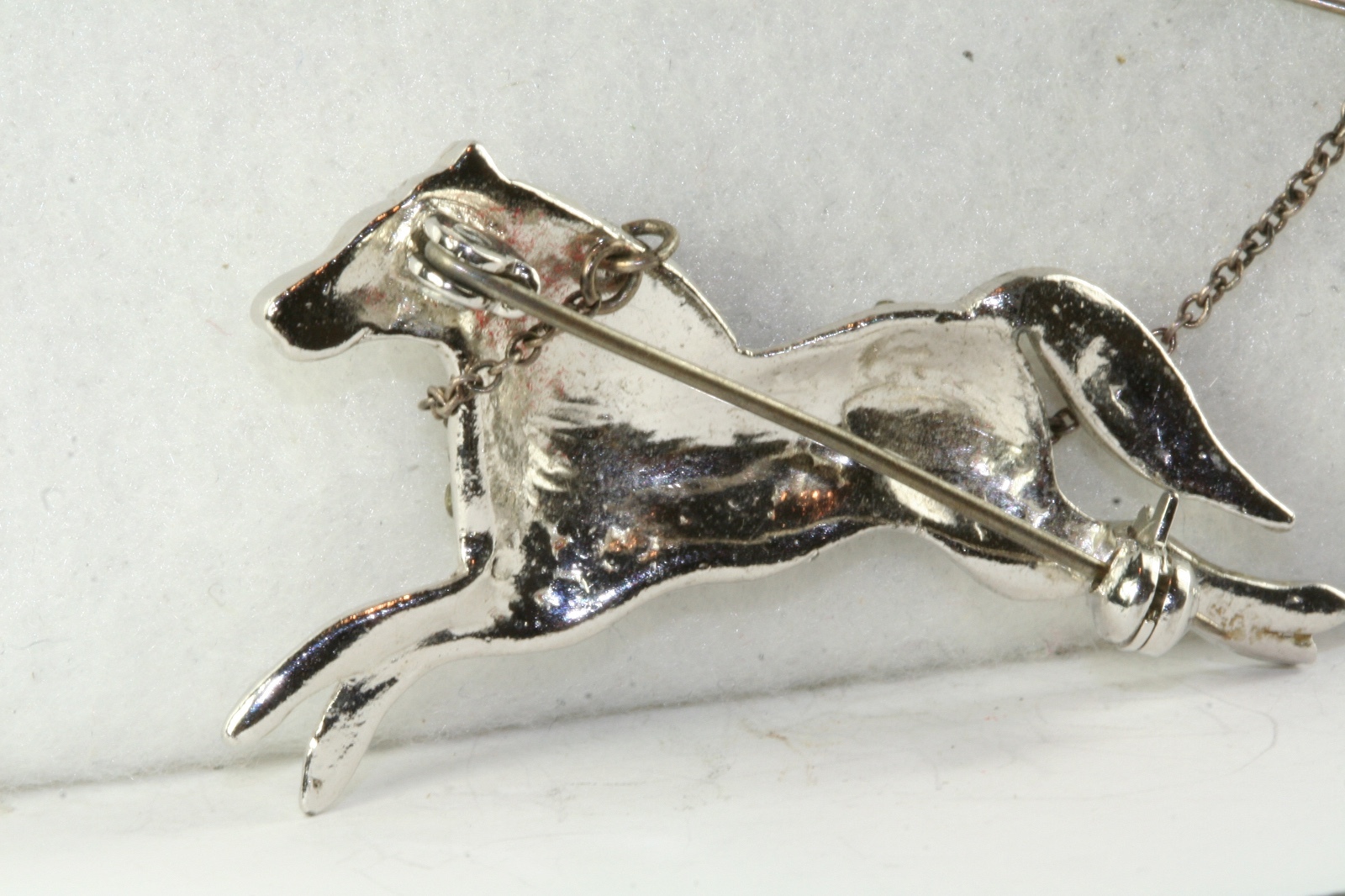 VINTAGE STERLING SILVER MARCASITE RUNNING HORSE PIN 10.5 GRAMS
