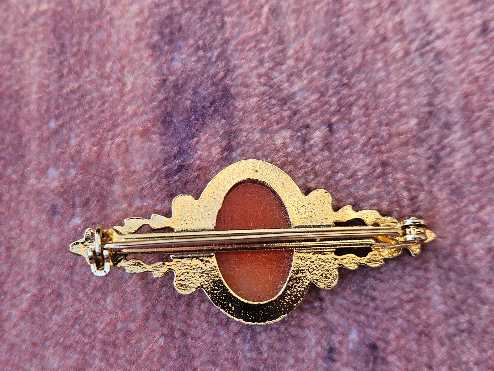 Vintage Art Deco Cameo Brooch Portrait Pin