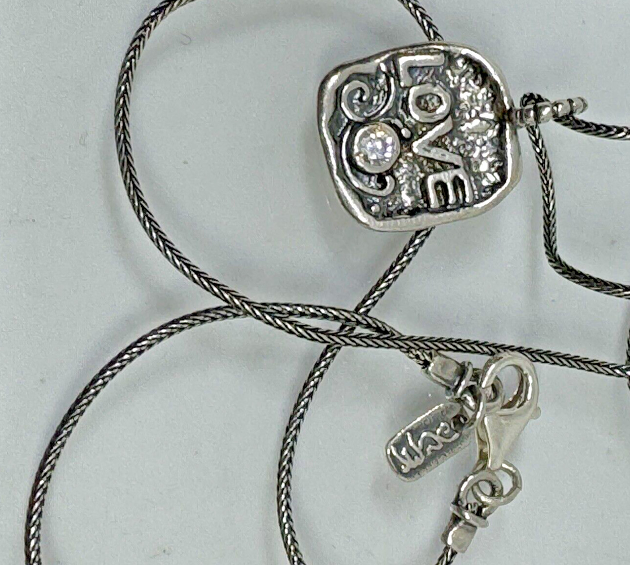 Sisae Shablool Israel Love Necklace 18″ Clr Goshenite Beryl Gemstone 925 Silver!