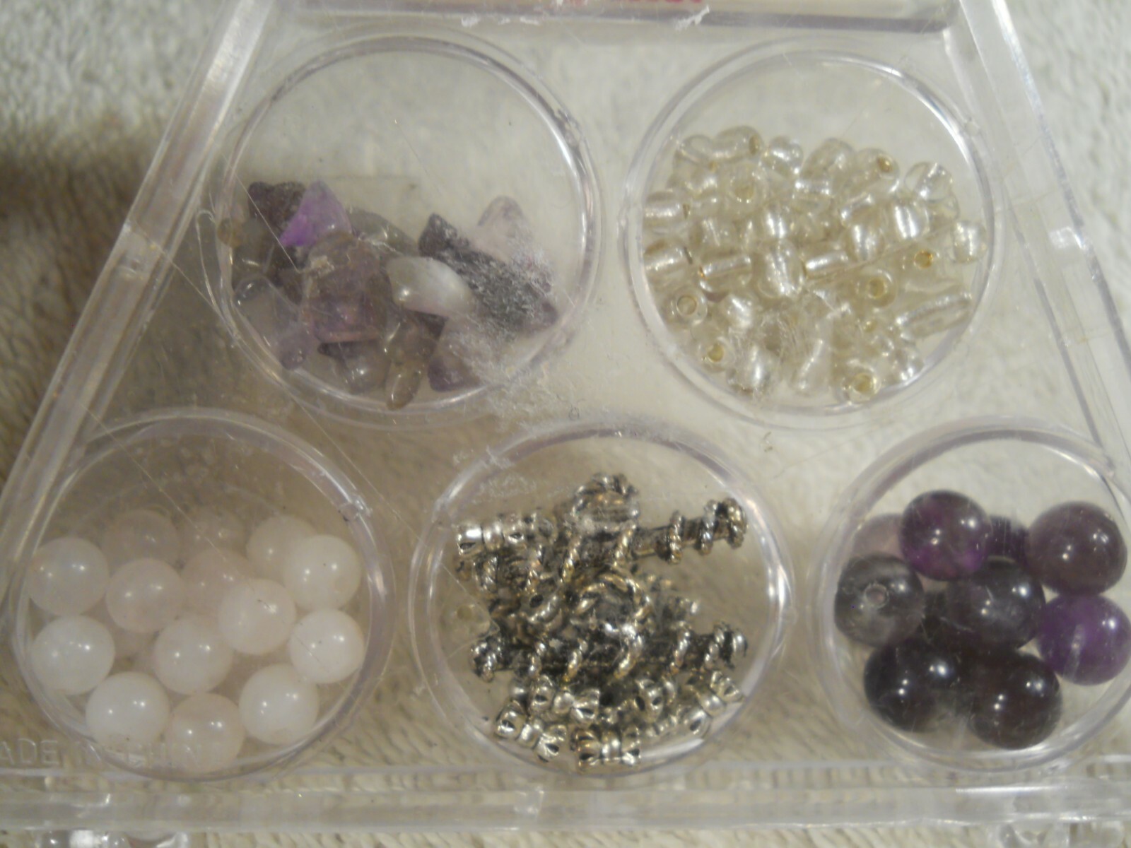 Lot of 7 Kits “Fashion Glass” Amethyst (Purple) Bead Toggle Clasp Jewelry