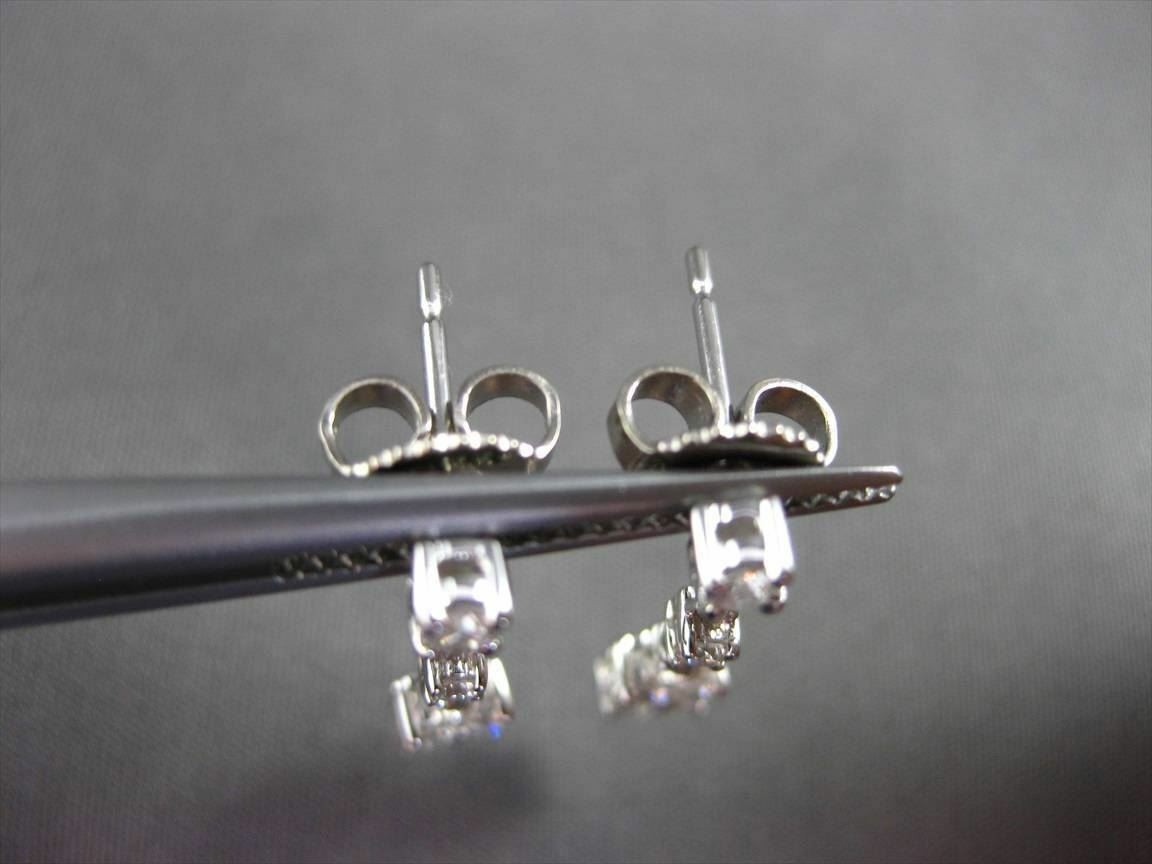 ESTATE .42CT DIAMOND 18KT WHITE GOLD SQUARE FLOWER HANGING EARRINGS F/G VVS VS