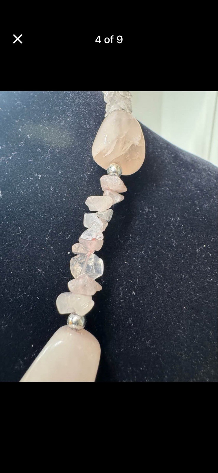 Stunning rose quartz necklace