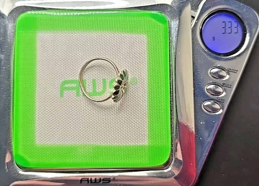 Vtg 1940s Mexico 980 Silver Enamel Flower Ring – Pre-Eagle Spratling Era – 6.5