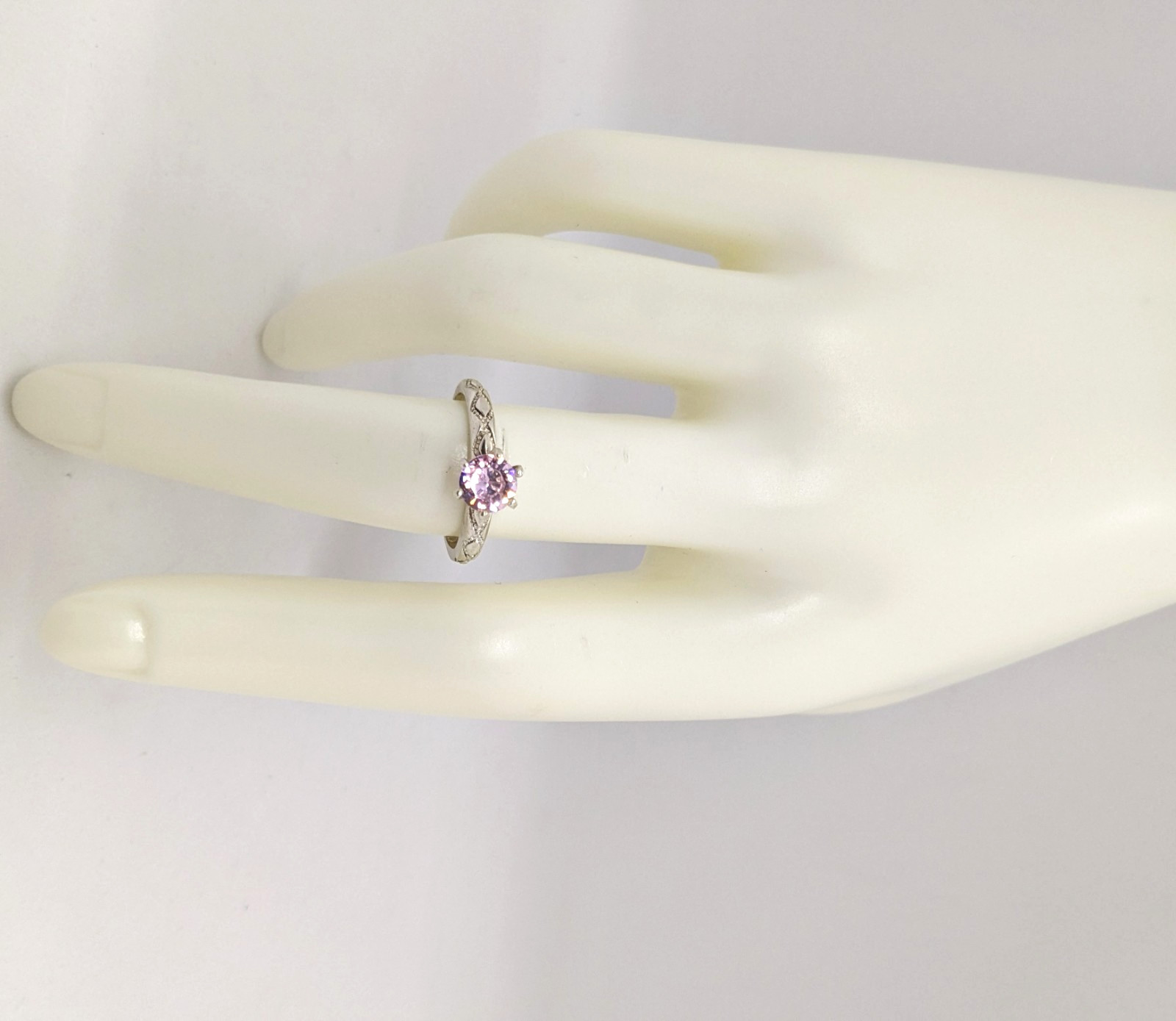 Vintage Luxury RING Silver 925 with Bright Stone -size: 7.75US (17.5mm) | UA #8