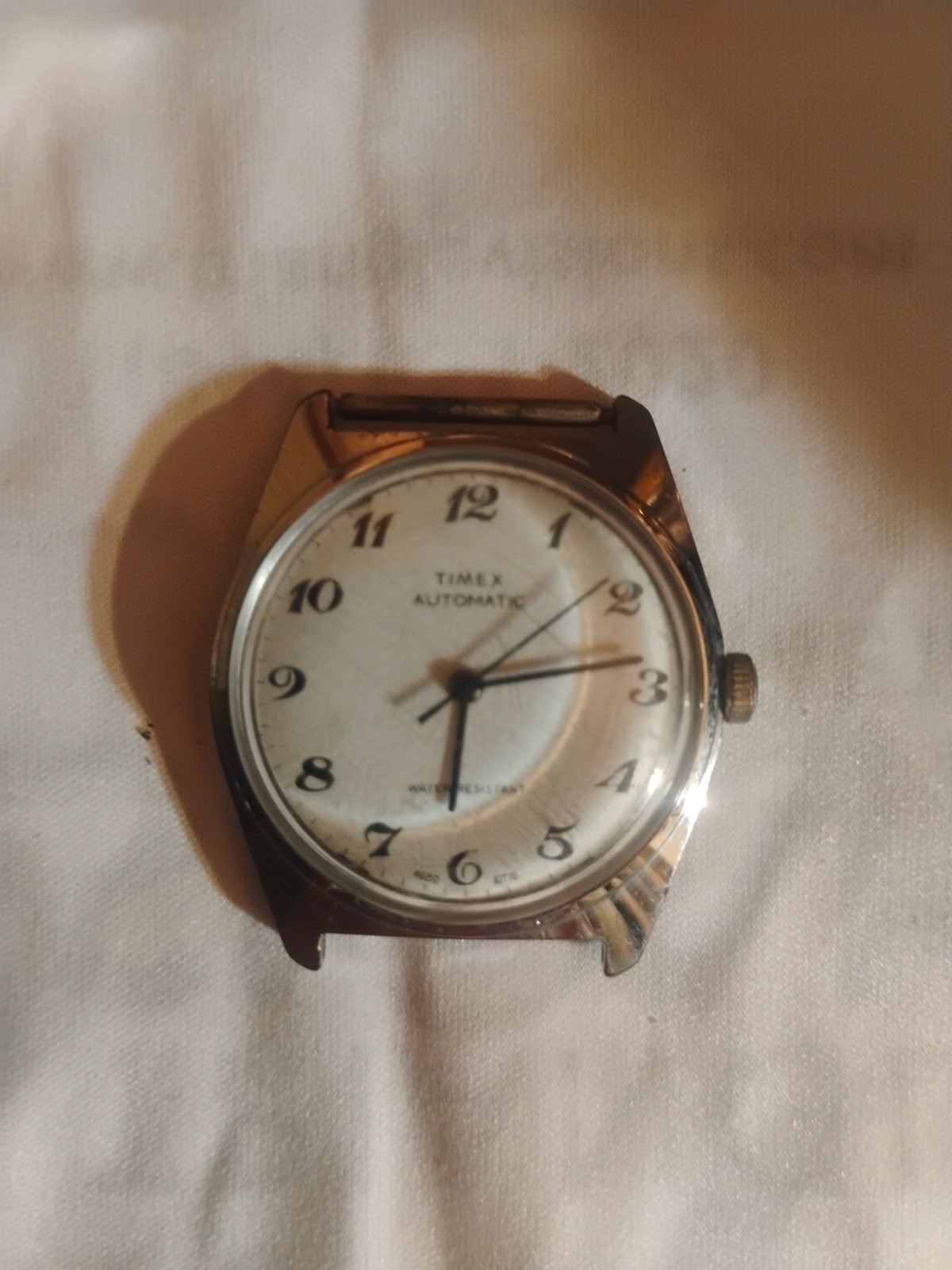 Vintage 1978 Timex Viscount Mens White Self-Winding Automatic WATCH 46150-10778