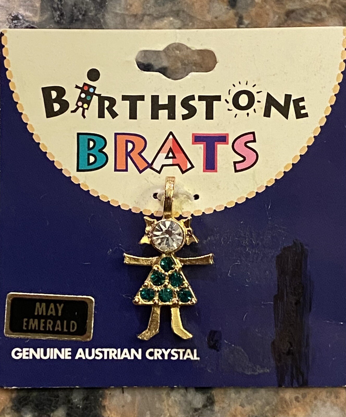 Vintage Birthstones Brats May Emerald Austrian Crystal