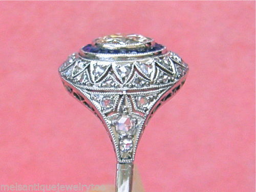 1.65Ct White Round Bezel CZ Art Deco Engagement Ring In 925 Sterling Silver
