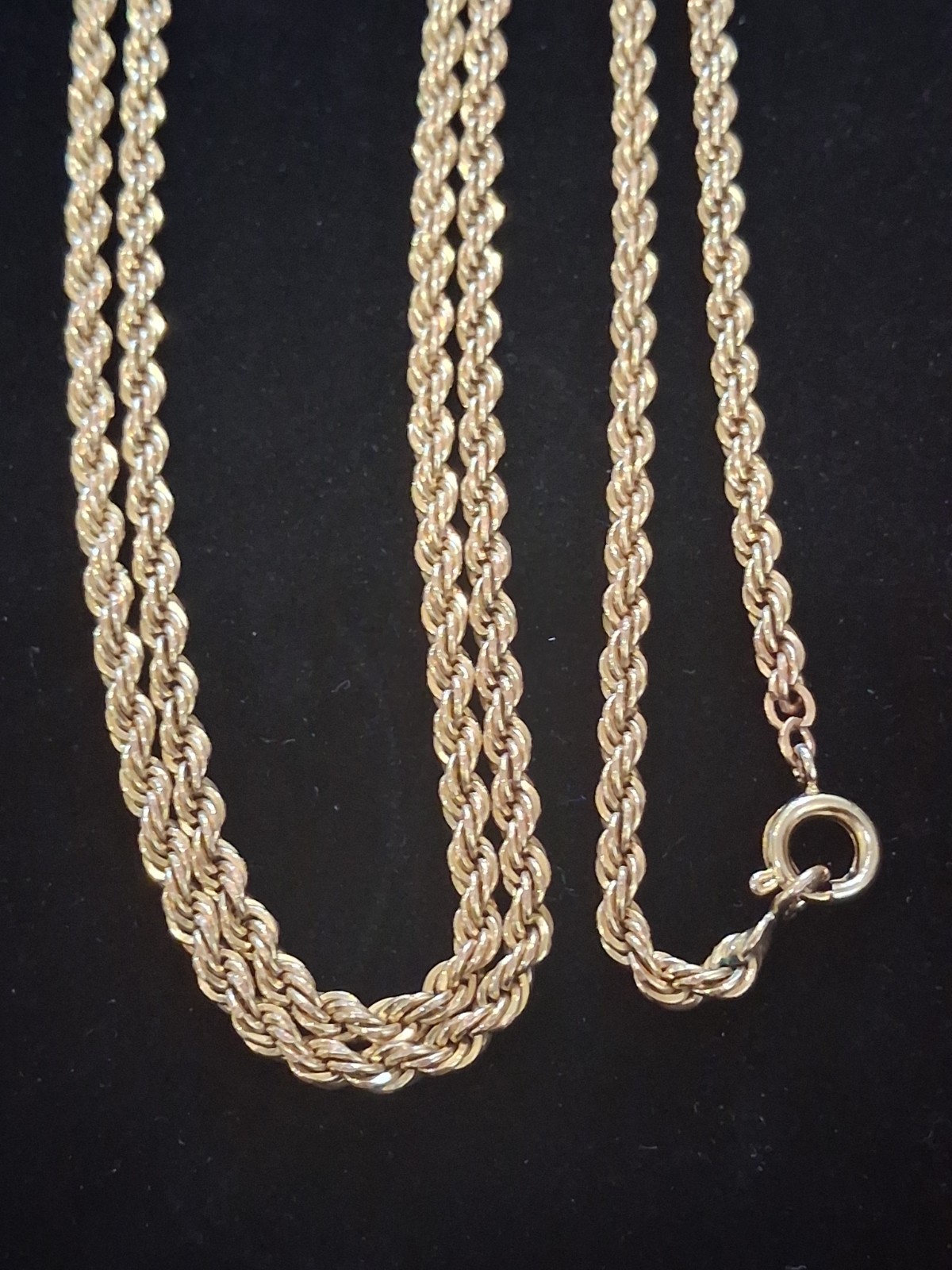 Vintage 1/20 12K Gold Filled Necklace Rope Chain Twisted 30″