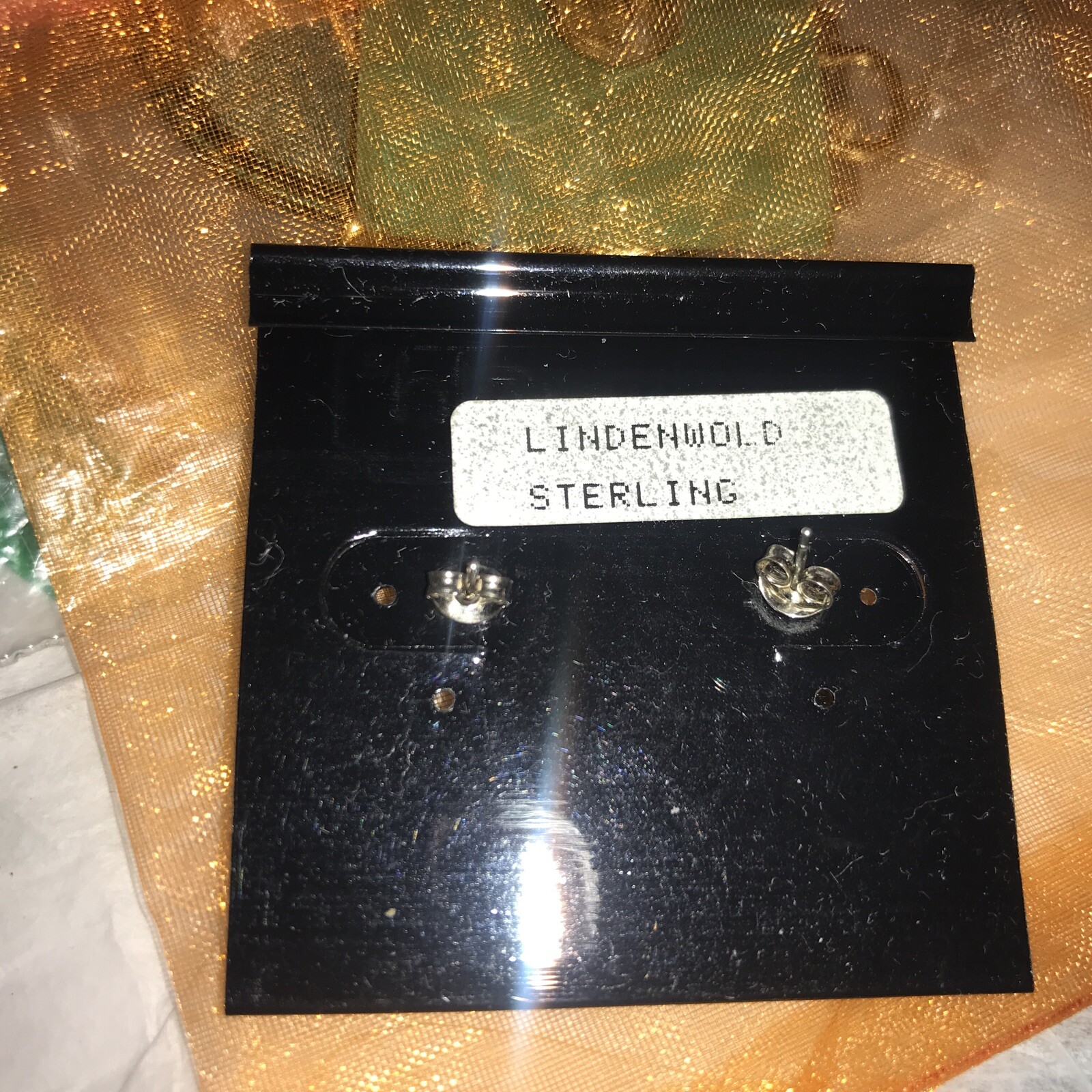 Vintage LINDENWOLD FINE JEWELERS Sterling Silver 2 Layers Rhinestones Earrings