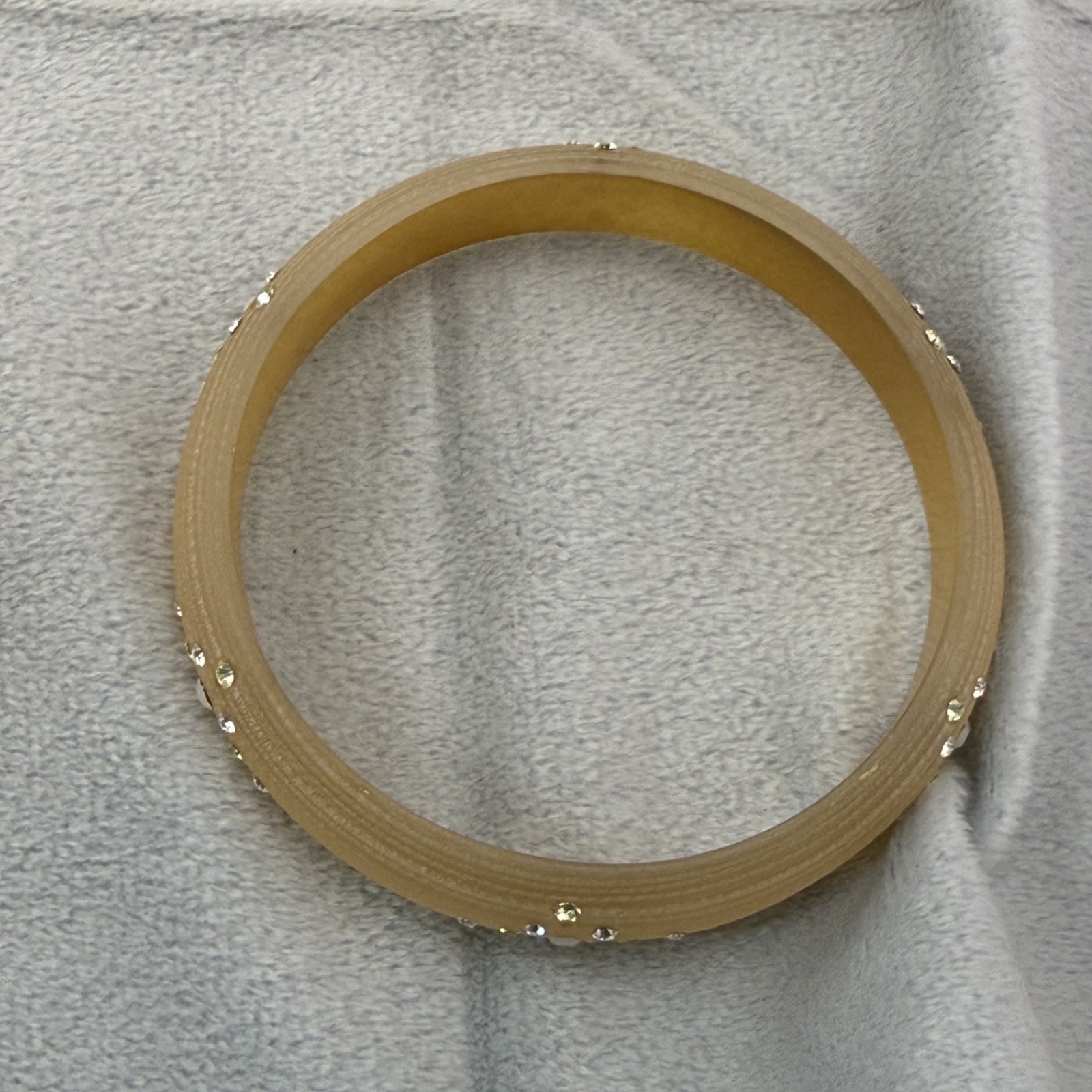 Vintage Lucite Bangle Bracelet Rhinestone 9”