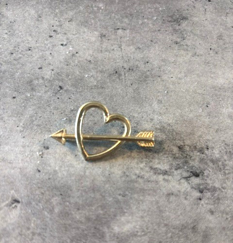 Vintage Lot of 3 Gold Tone Open Heart Brooch Pin Romantic-Tulip, Heart and Arrow