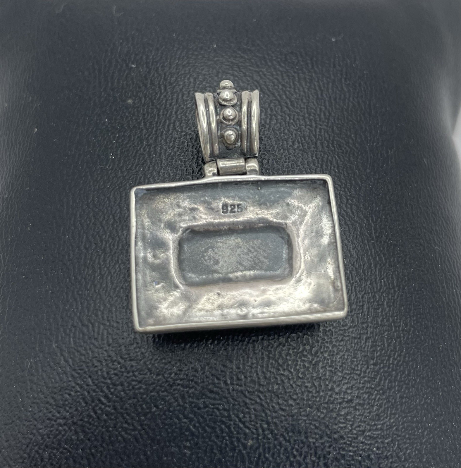 VTG Sterling Silver 925 SOUTHWESTERN Onyx Turquoise Lapis & Coral Pendant 4.93G