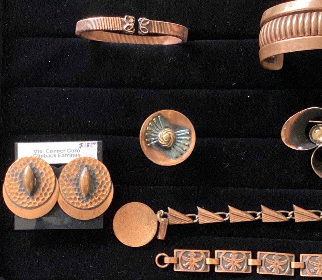 Vintage Copper Jewelry Lot Monet Coro Bracelet Earring Brooch Ring Lot 83