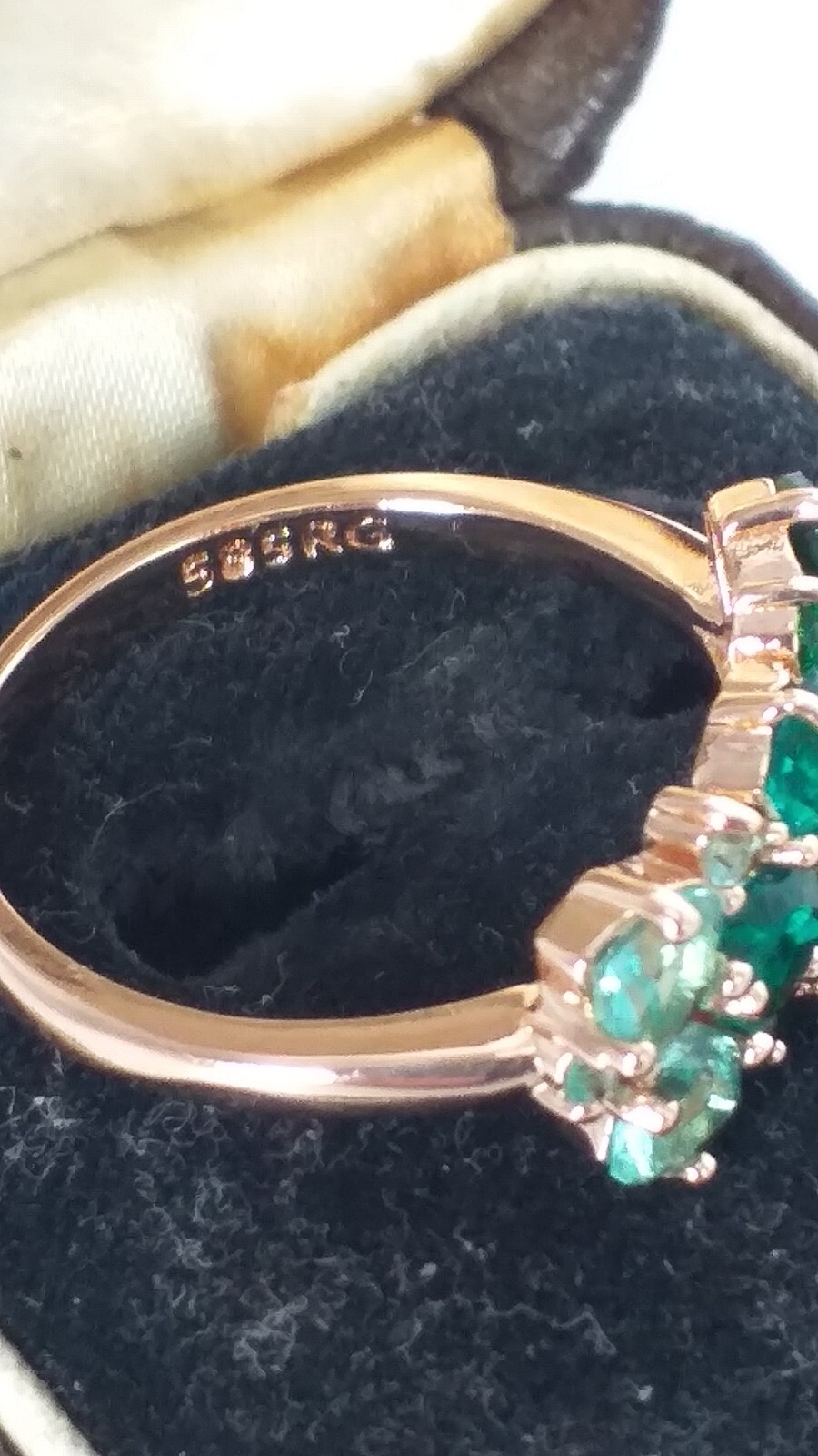 Vintage 1990s 14 Ct Rolled Gold Emerald Ring Size UK O.5 US 7 1/4 – Hallmarked.