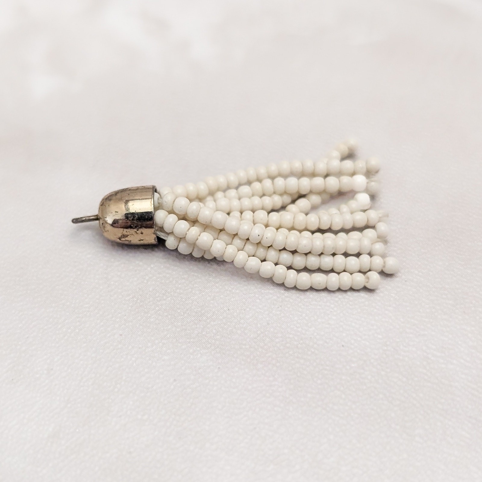 Vintage Pendant Cream Beads – No Chain Included – Fair Condition