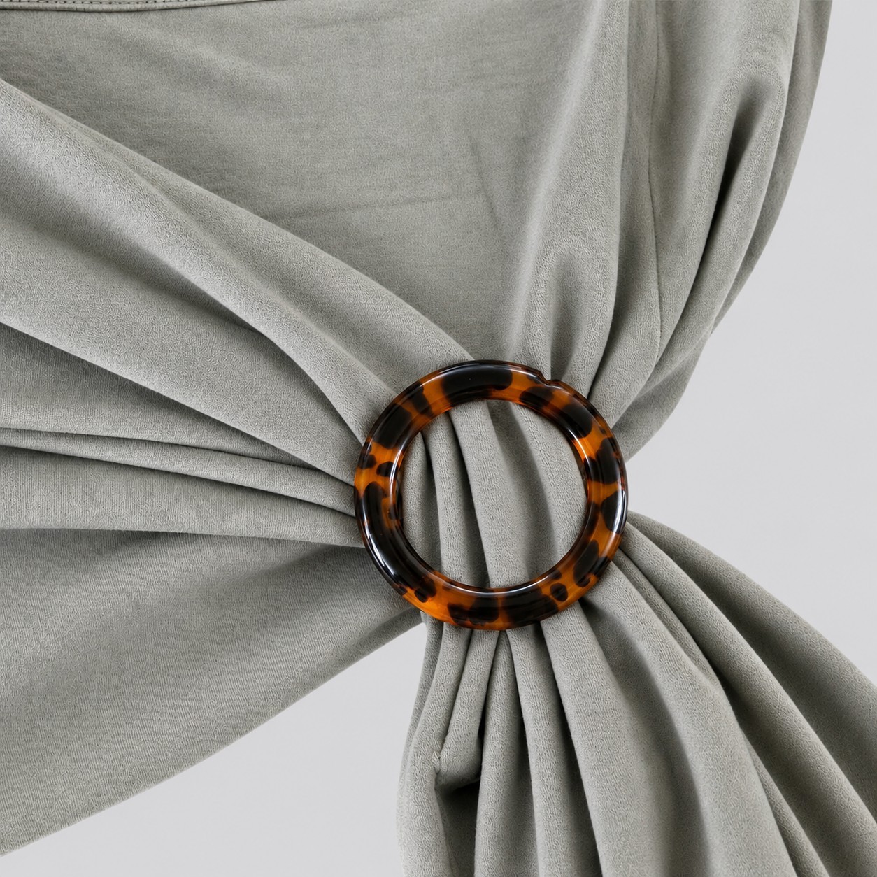 Tortoise Shell Acrylic TShirt or Scarf Ring Buckle Round Slide Holder Minimalist