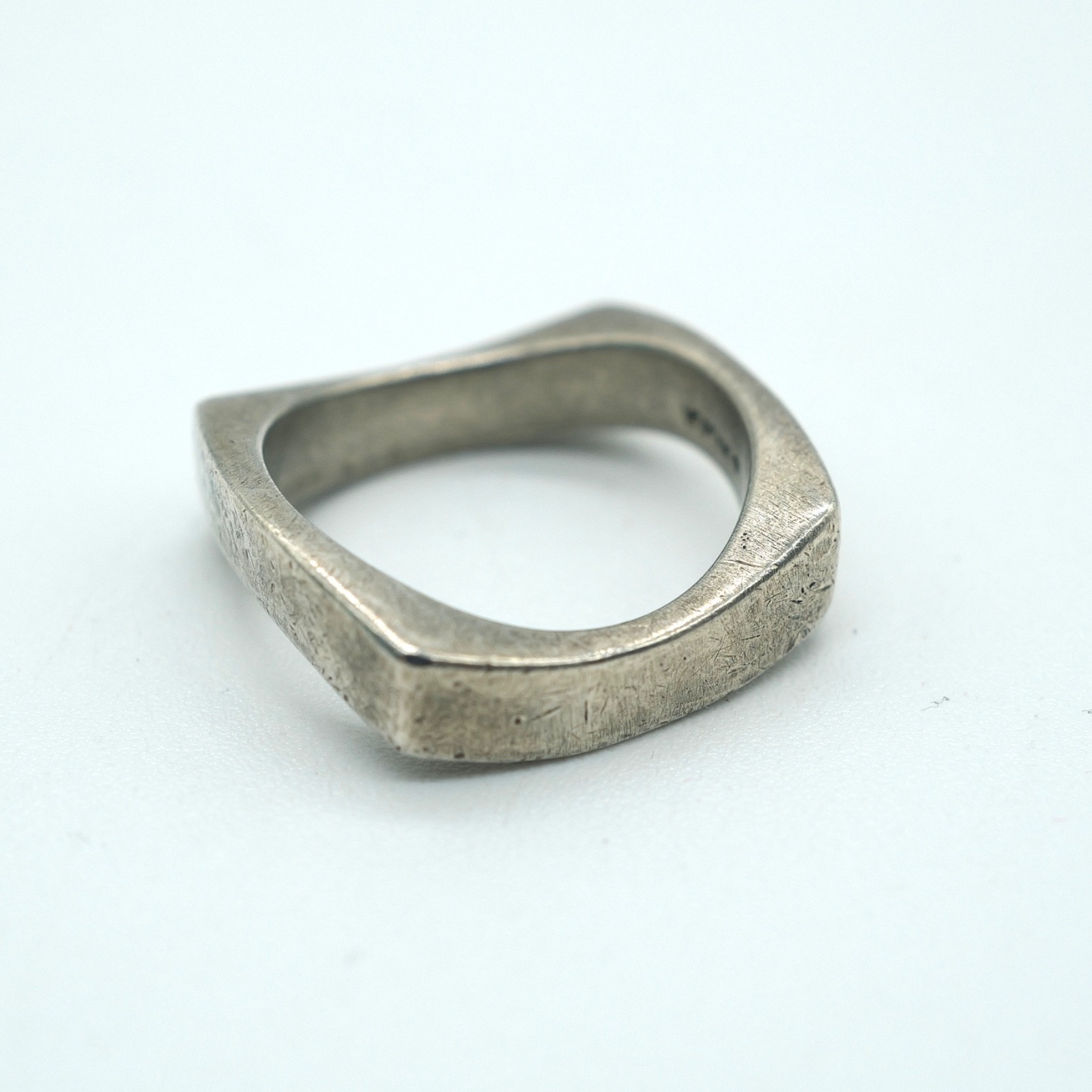 Versani Sterling Silver Vintage 2000’s Waffle Wave Square Ring .925 sz 8.3g