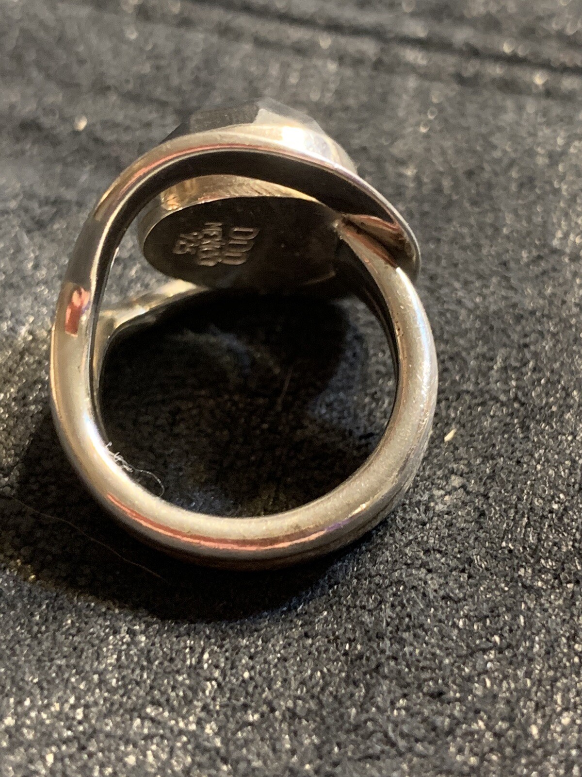 Dominique Dinouart Faceted Hematite Sterling Silver Size 6 Ring Modern & Classy