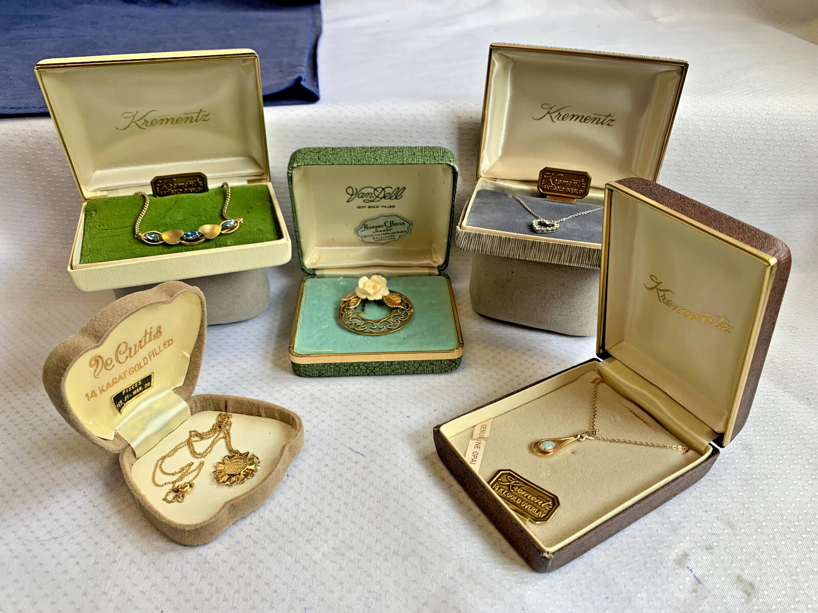 Vtg Gold Filled Jewelry Lot Van Dell Krementz De Curtis Necklaces Brooch *READ*
