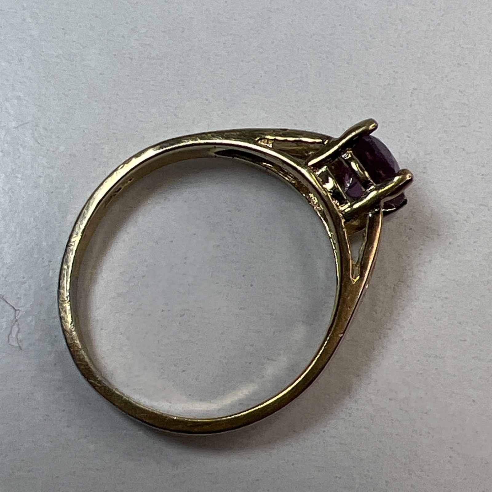 Gold Vermeil Sterling Silver Purple Sapphire Ring Size 8.25