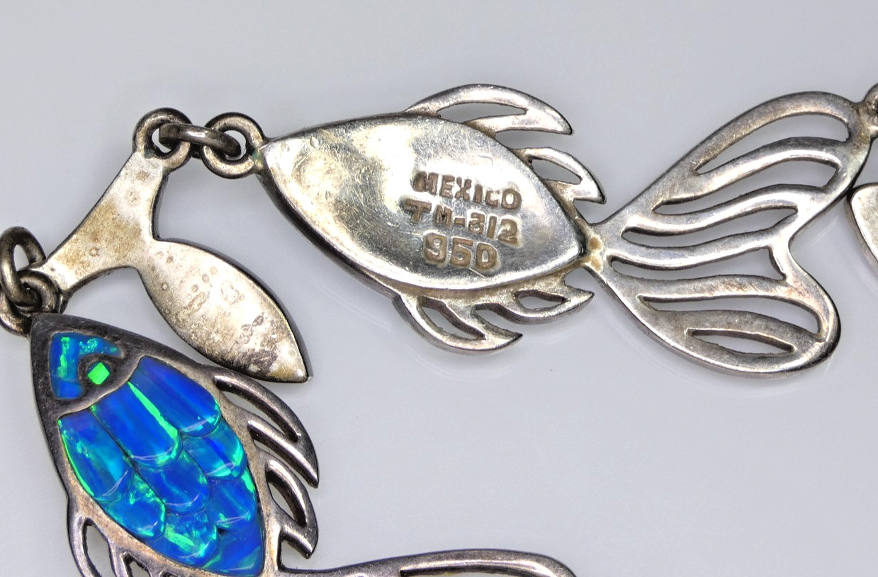 950 Silver Aquatic Sea Dreams Inlay Opal Necklace