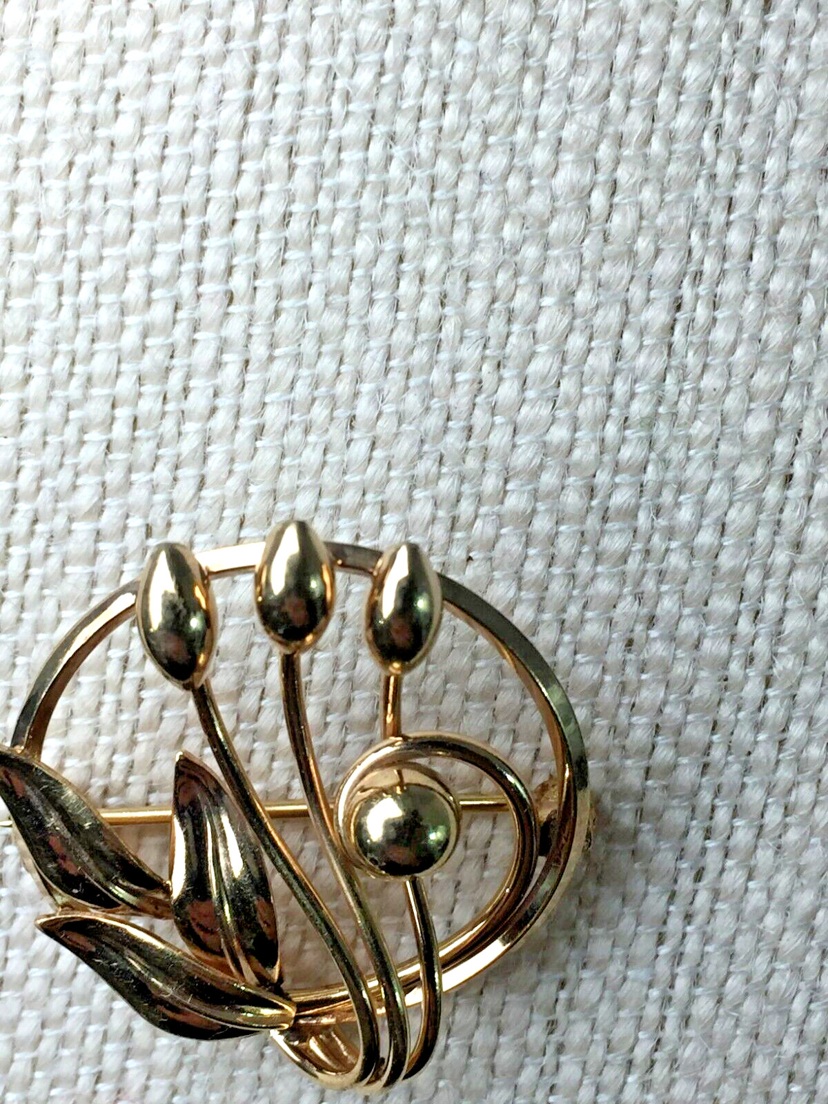 Lovely Vintage BB Binder Brothers 1/20 12K Gold Filled Flower Pin Brooch, 1 1/4″