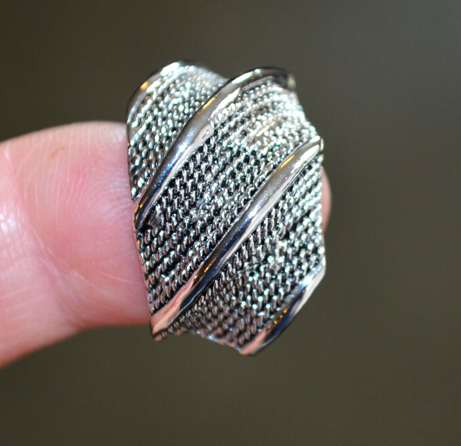 Vintage Silver Tone Clip On Earrings Half Moon Shaped About an 1″