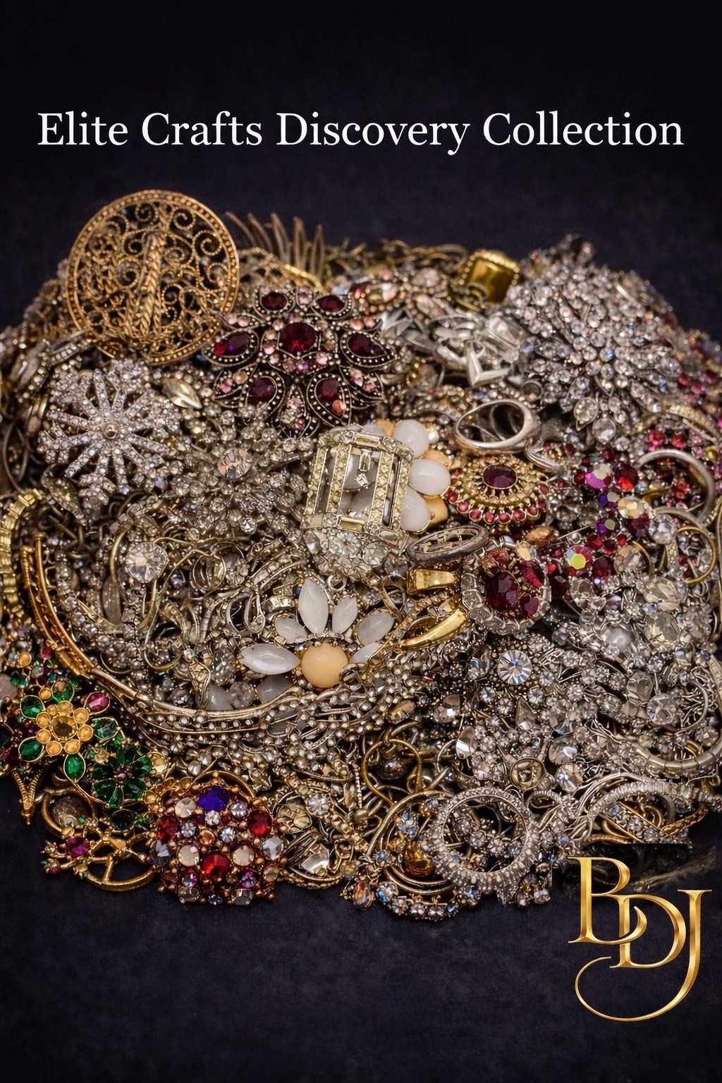 Vintage 2 Mod Jewelry Lot | Cameo Gold Pearl Mix | 2LB Elite Discovery