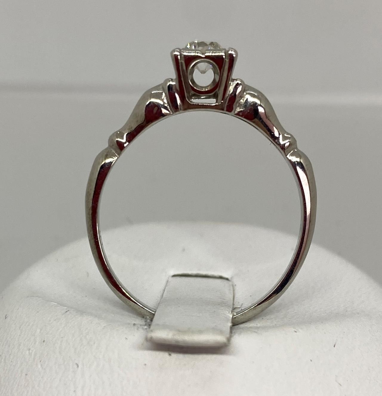 Vintage Platinum apx .20 ct Old European Cut Diamond SINC circa 1930 sz 7.5 #R61