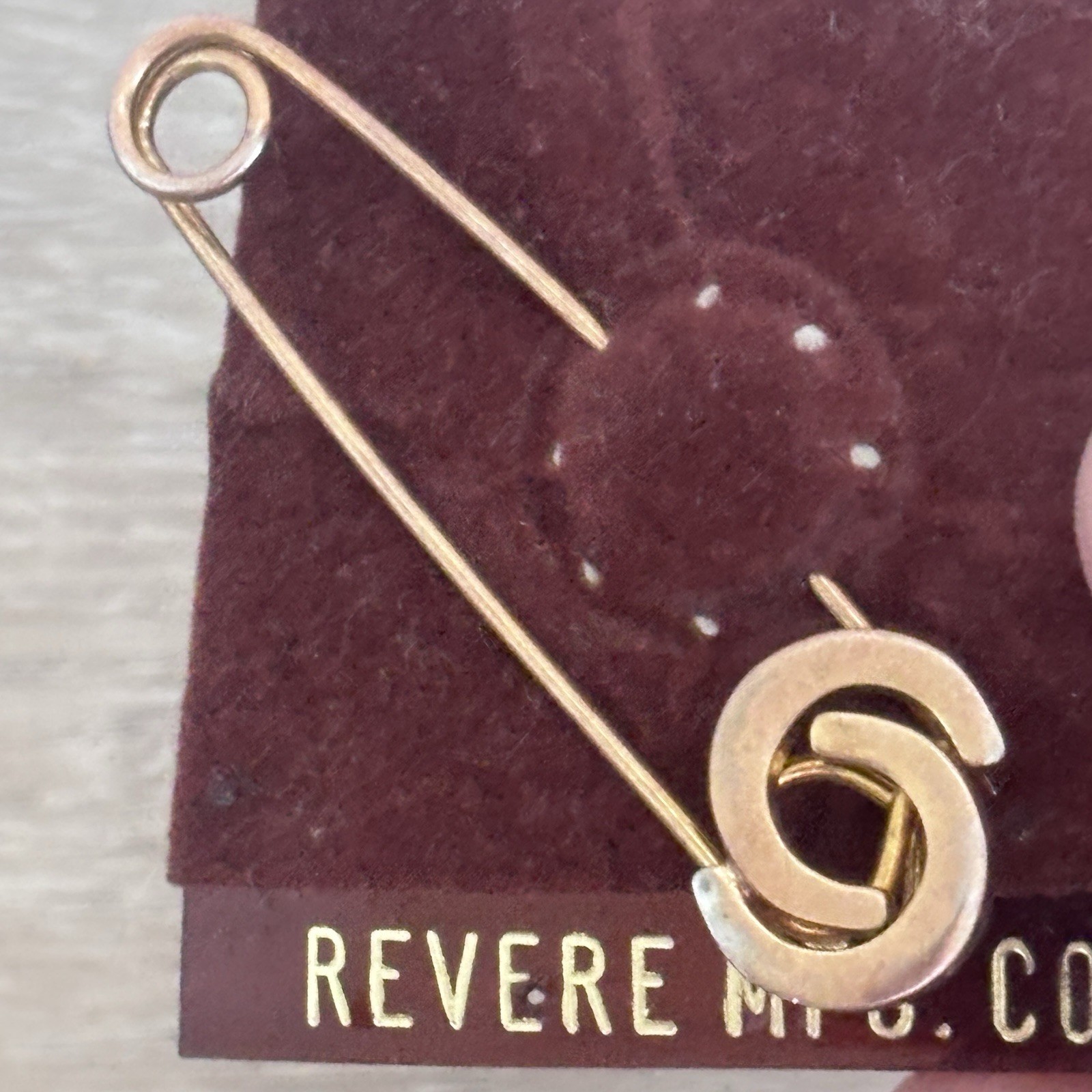 VTG Revere Mfg Co Pin Brooch Original Card Key 6 Style Gold Tone Costume Jewelry