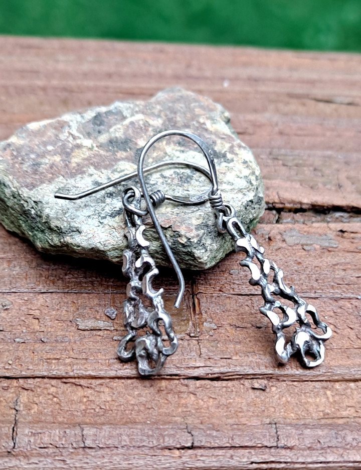Sterling silver Earrings 925 drop MCM vintage Hook Style Pierced Dangle