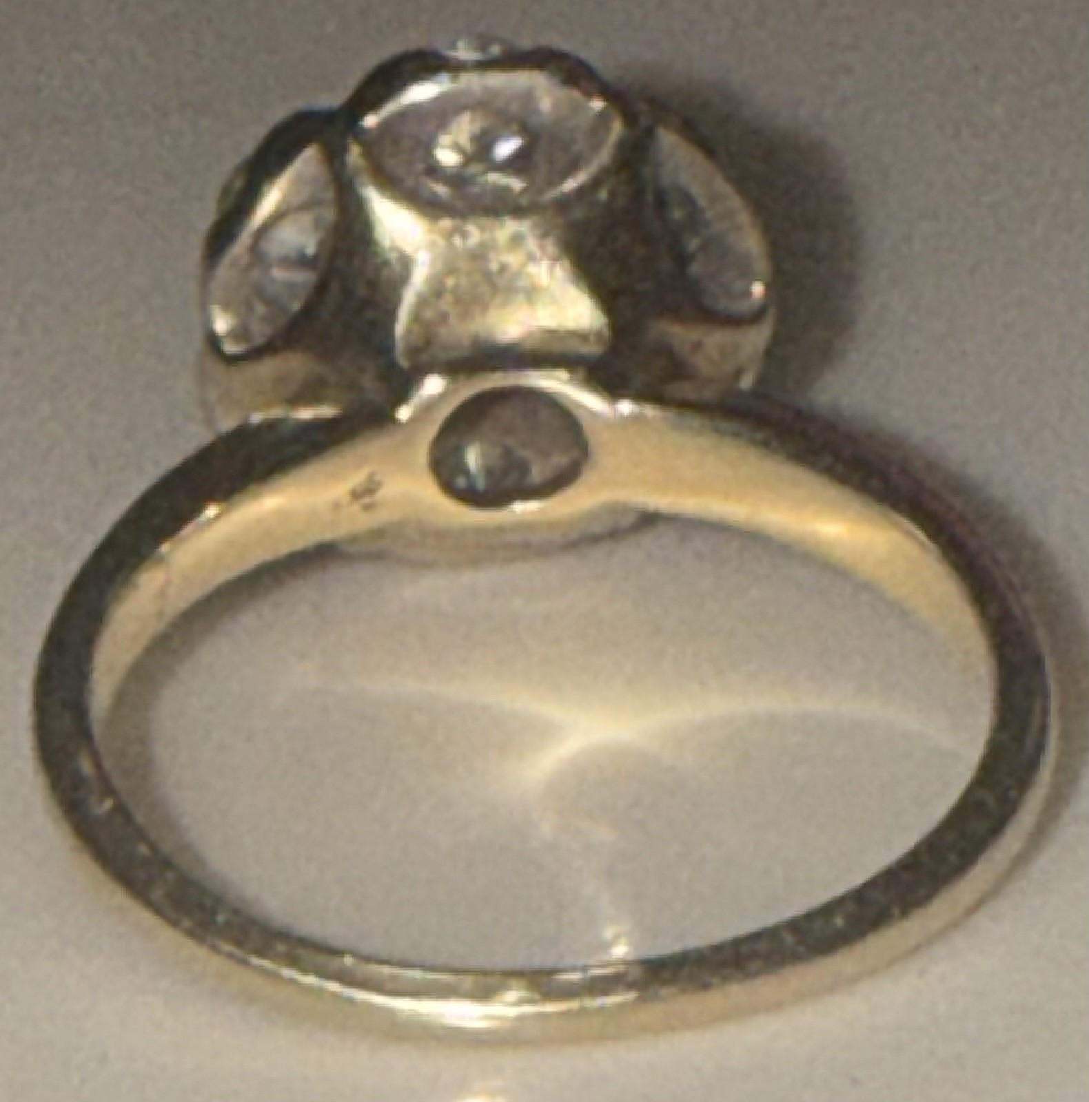 Vintage 1930’S to 1950’S 14K Gold Round Natural Cut Diamond Cluster Ring Size 6