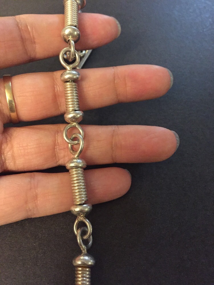 Vintage Sterling Silver Wire Wrapped Link Modernist Bracelet