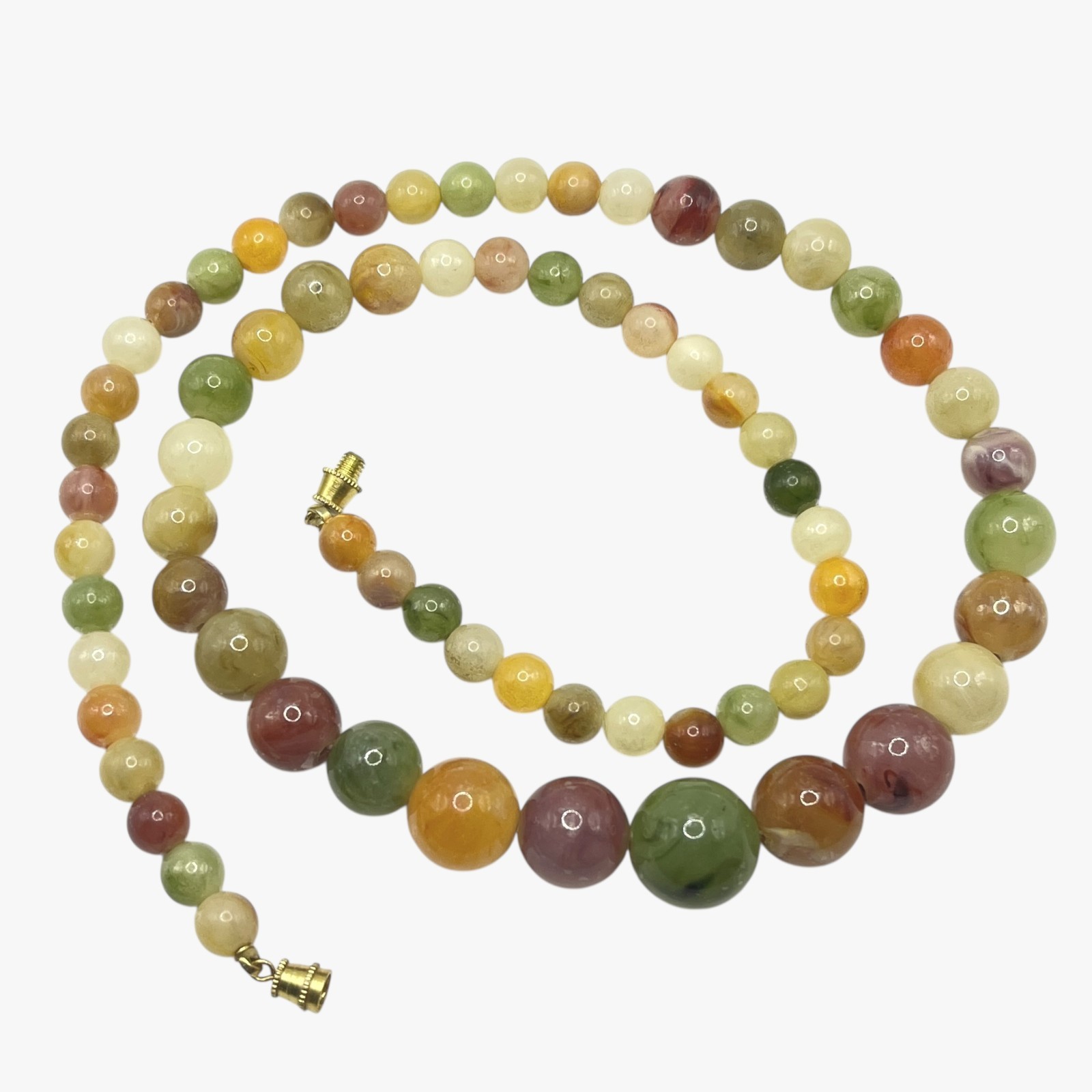 Beaded Necklace Simulated Gemstone Graduated Plastic Boho Jewelry Lightweight