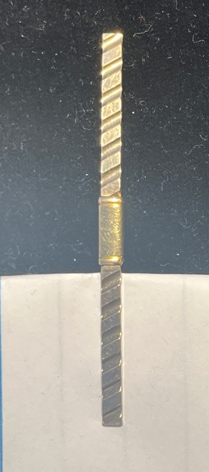 Vintage Hadley Fancy Collar Bar/Stay/Gold Plated Brass/Signed/USA/2 1/8 Inches