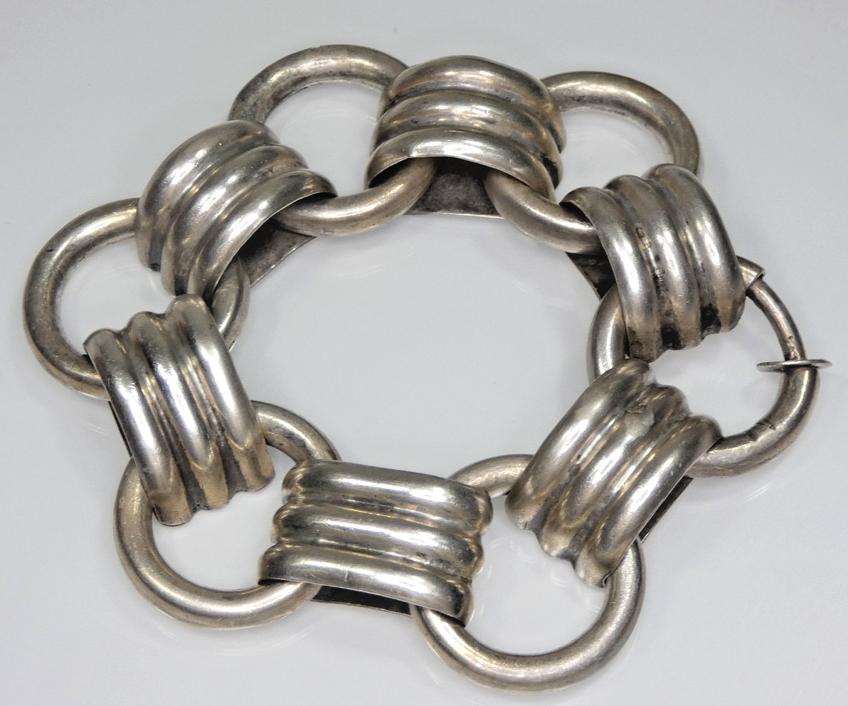 Los Castillo Taxco Mexico Sterling Silver Chain Link Bracelet