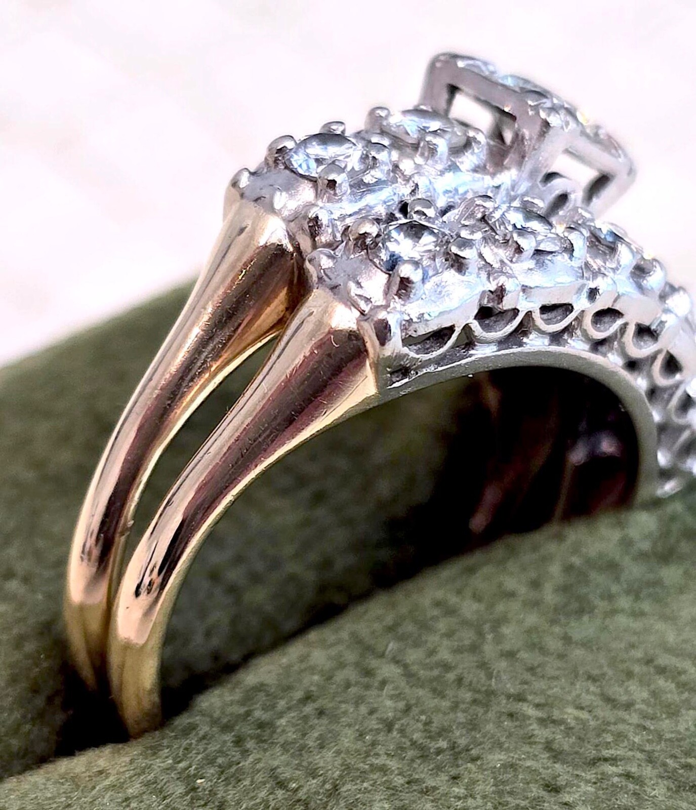 Rare Vintage “Unused” Diamond Ring Set (Approximations) about 1 ct. Size 7.5