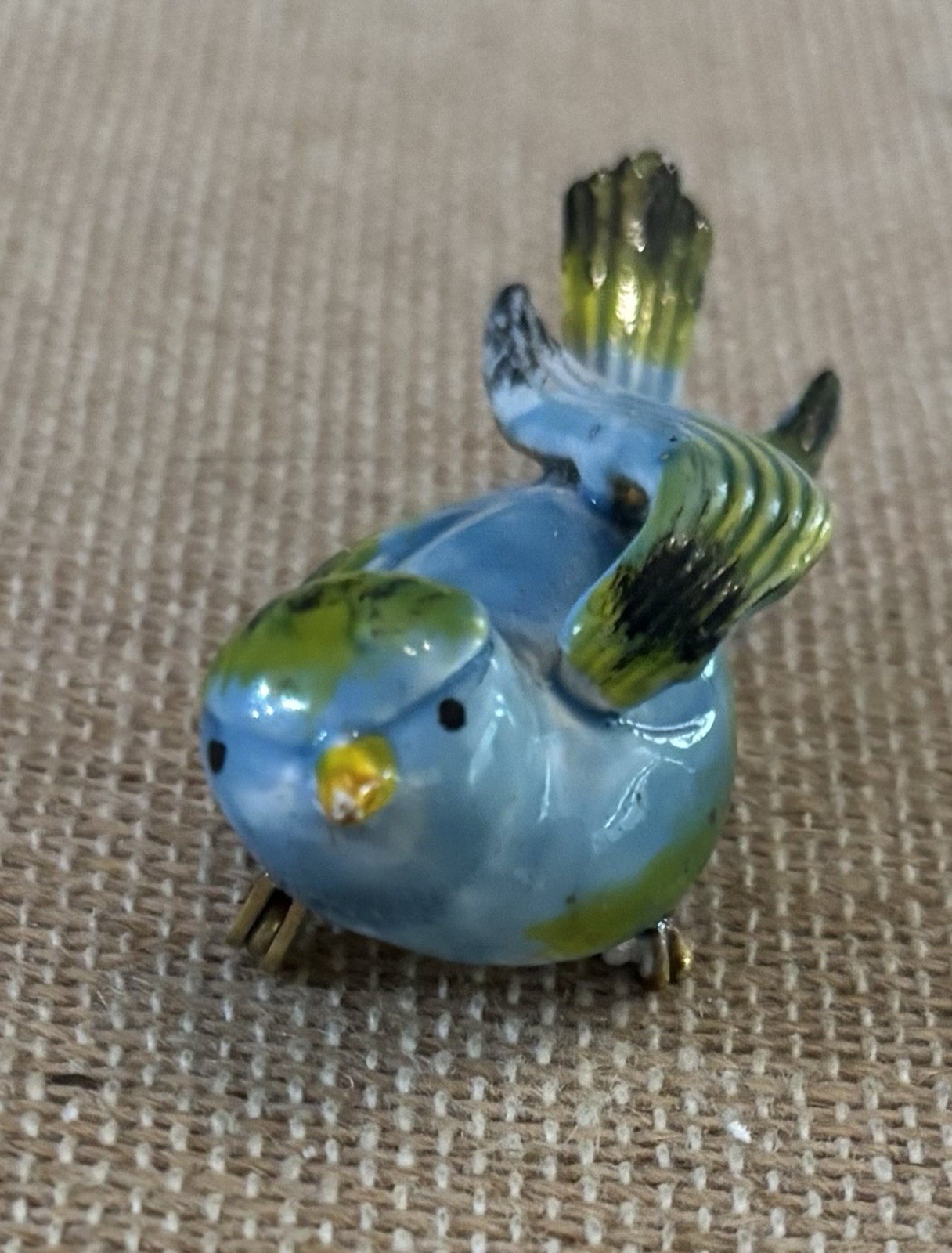 Original By Robert Blue Enamel Bird Brooch Pin Signed