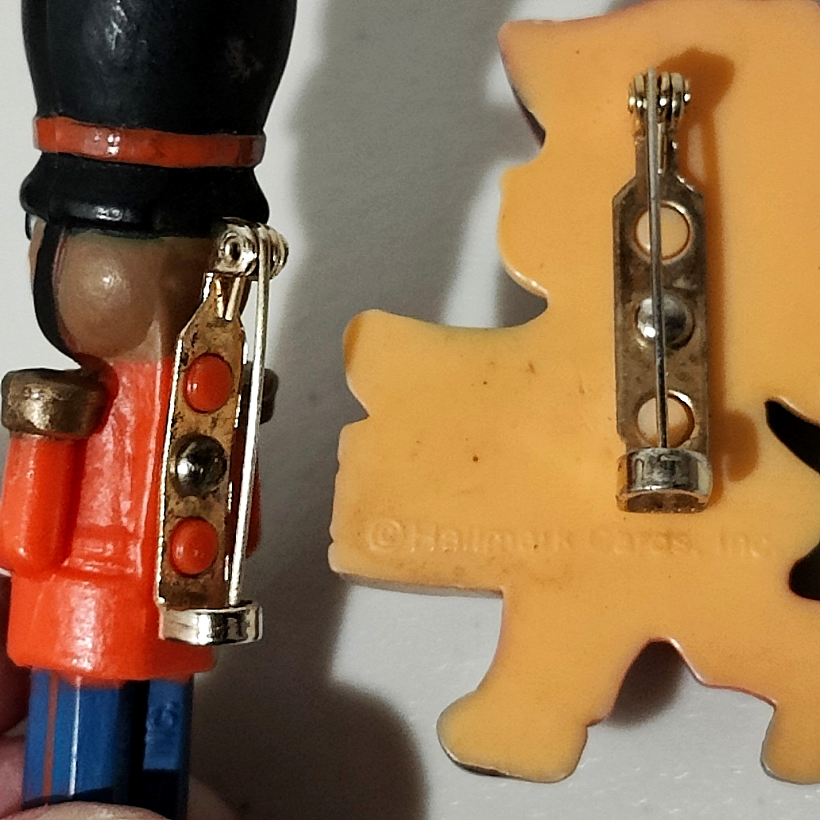 6 VTG Holiday Pins Brooches Hallmark Snow Buddies Drummer Boy Soldier Rhinestone