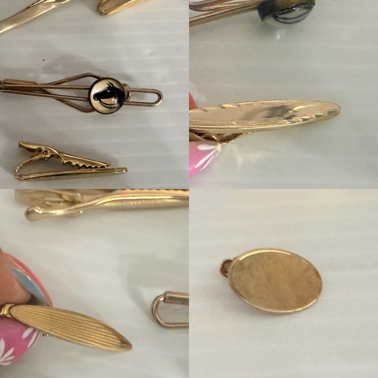 Vtg Lot of Men’s Jewelry Box Cuff Links Tie/Bar Clips Studs Pins
